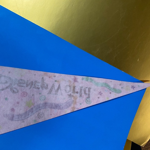 WALT DISNEY WORLD VINTAGE 90’s MINNIE MOUSE PINK SOUVENIR PENNANT FLAG LG 30” - Picture 10 of 12